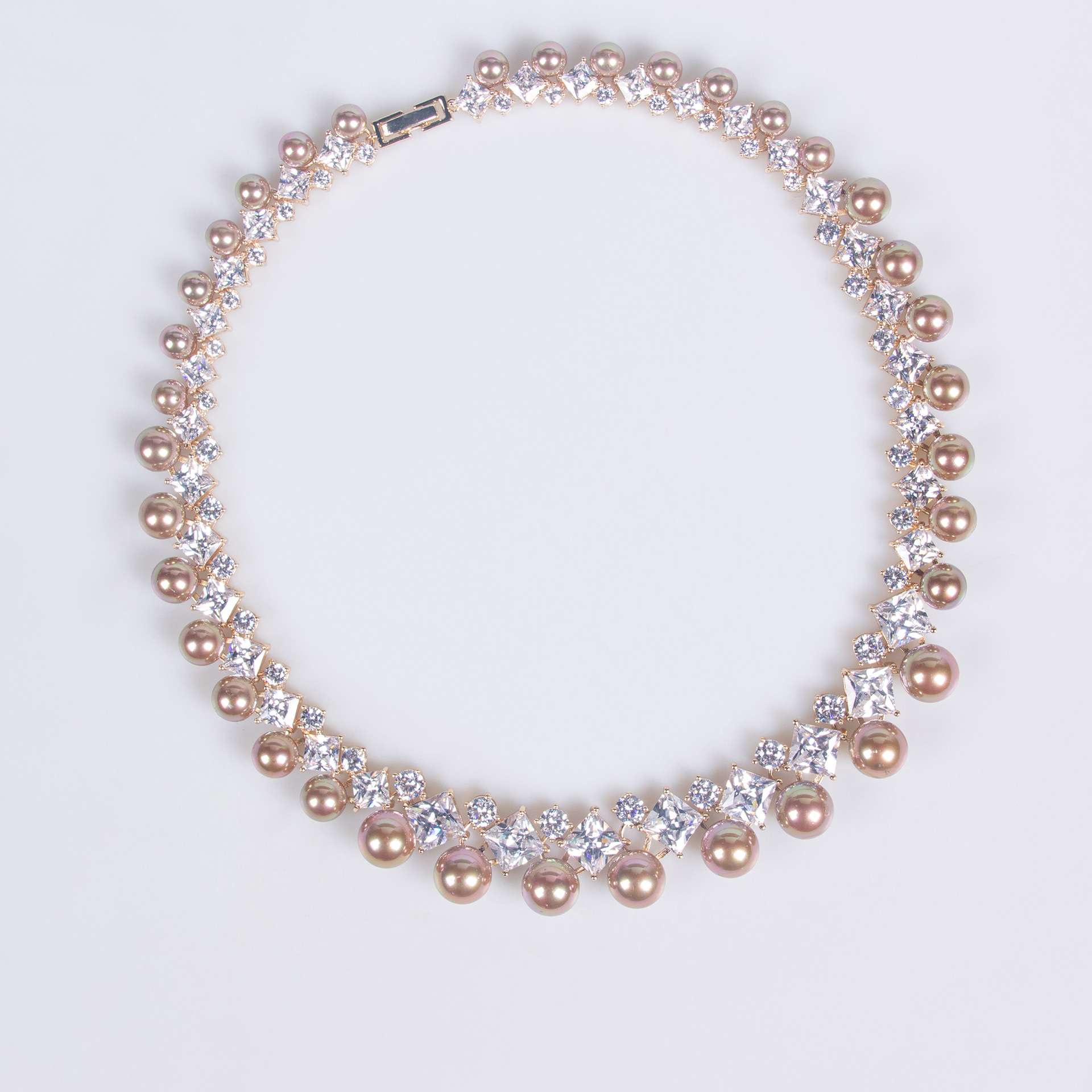 vintage pearl bridal jewelry set | luxury zircon necklace & tassel earrings 9