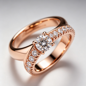 rose gold diamond wedding band