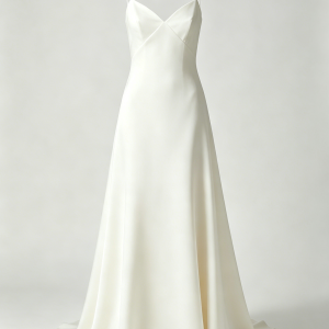 simple spaghetti strap wedding dress