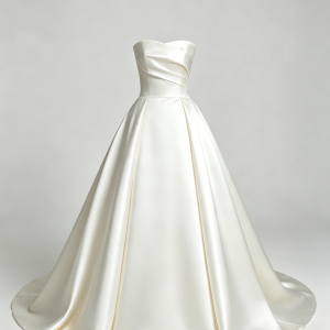 minimalist satin wedding dress
